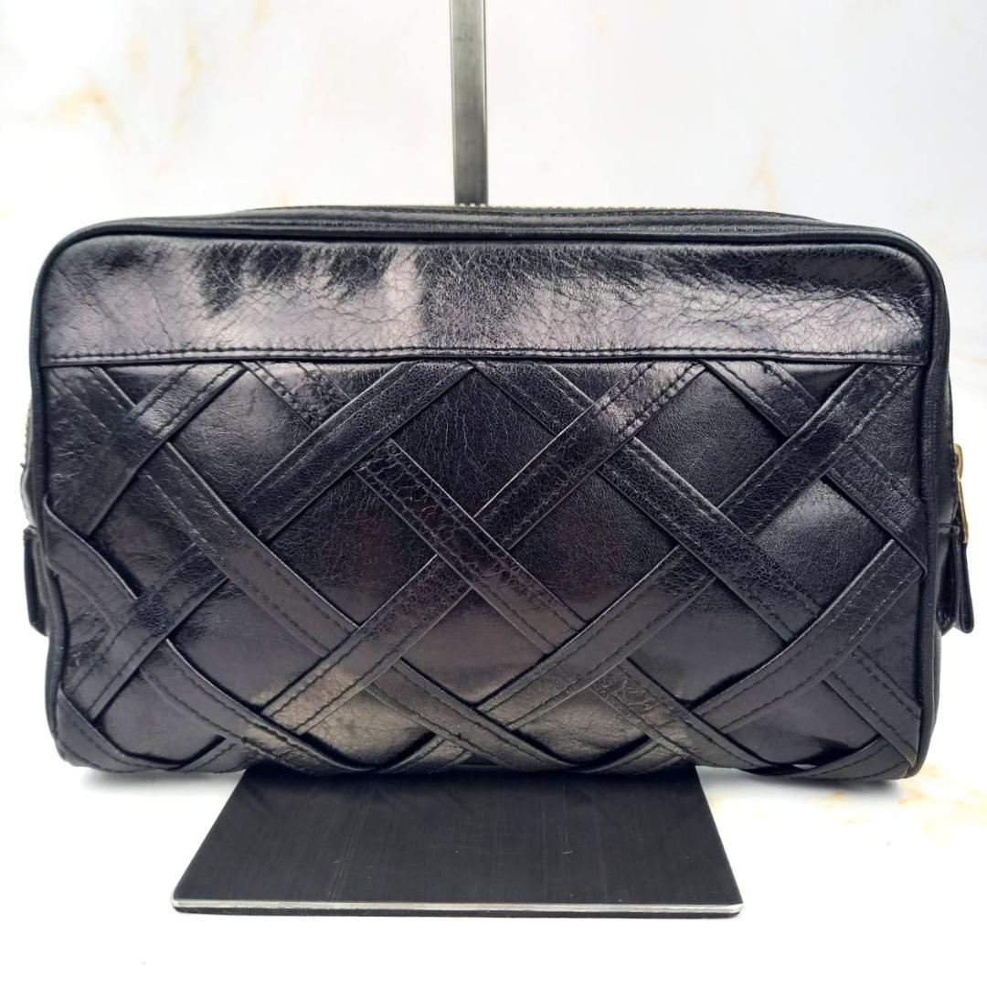 ✨希少・良品✨ イヴサンローラン クラッチバッグ セカンドバッグ レザー 黒