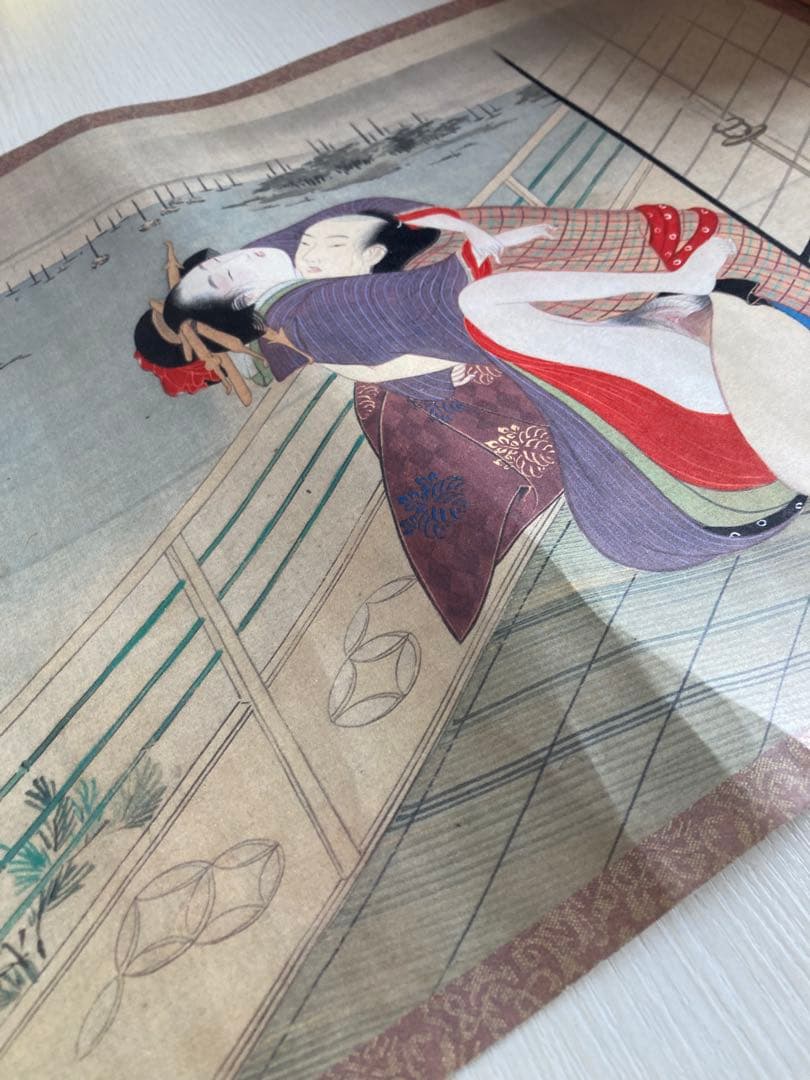 【浮世絵 春画】鳥文斎栄之／春情四季画巻 巻子本 復刻版