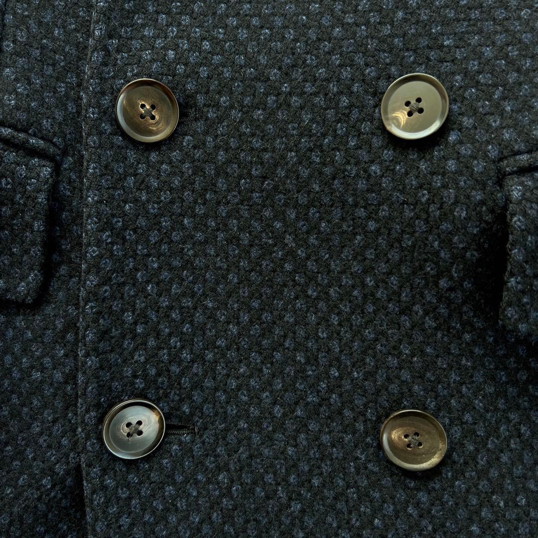 【美品】ユニバーサルランゲージ カノニコ ダブルチェスターコートS バーズアイ