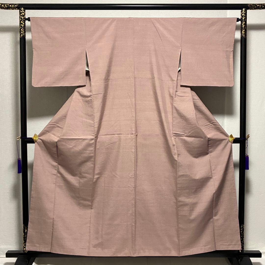 D149 本場結城紬　色無地　正絹　着物　袷　極美品