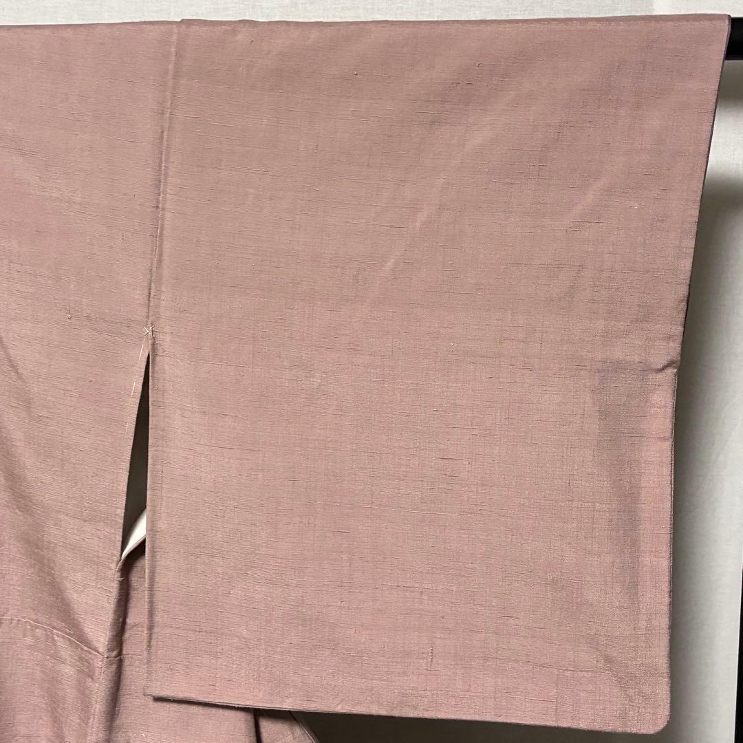 D149 本場結城紬　色無地　正絹　着物　袷　極美品