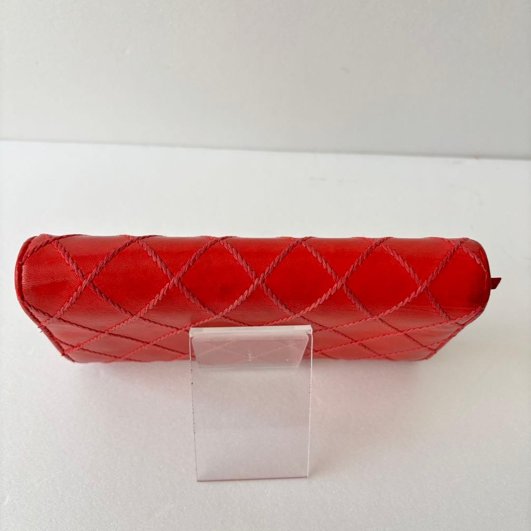 シャネル A80142 ウォレット　ココマーク　レザー赤　レッド　長財布 19番