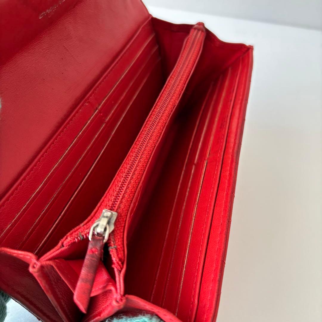 シャネル A80142 ウォレット　ココマーク　レザー赤　レッド　長財布 19番