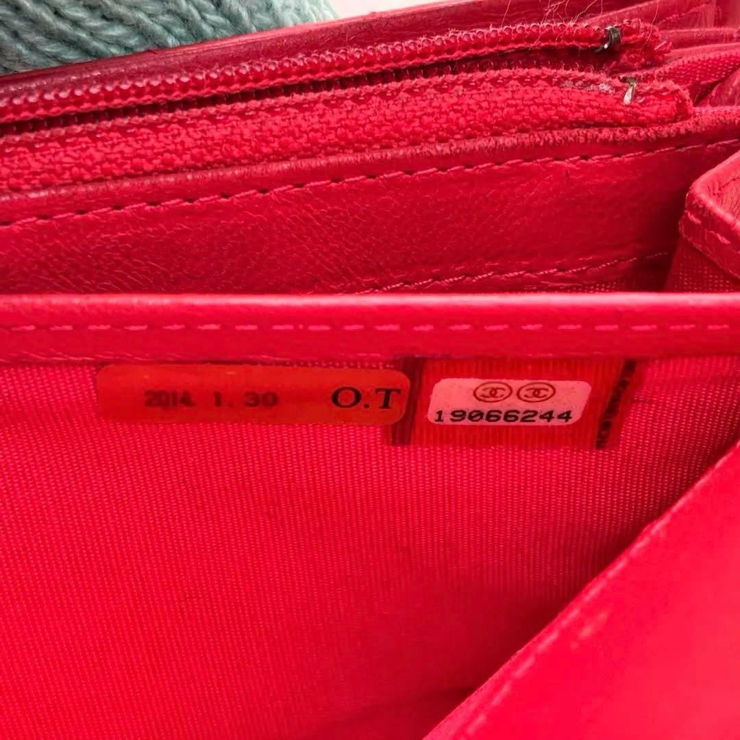 シャネル A80142 ウォレット　ココマーク　レザー赤　レッド　長財布 19番