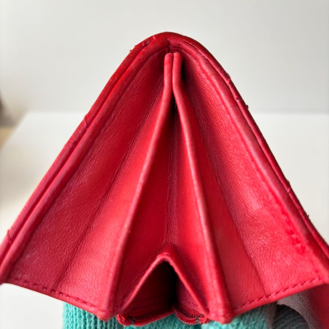 シャネル A80142 ウォレット　ココマーク　レザー赤　レッド　長財布 19番