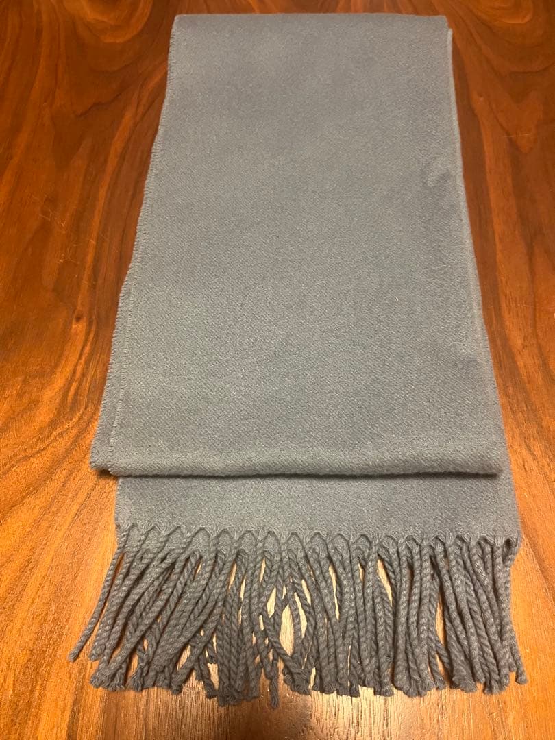 HERMES 100%カシミヤ マフラー グレー