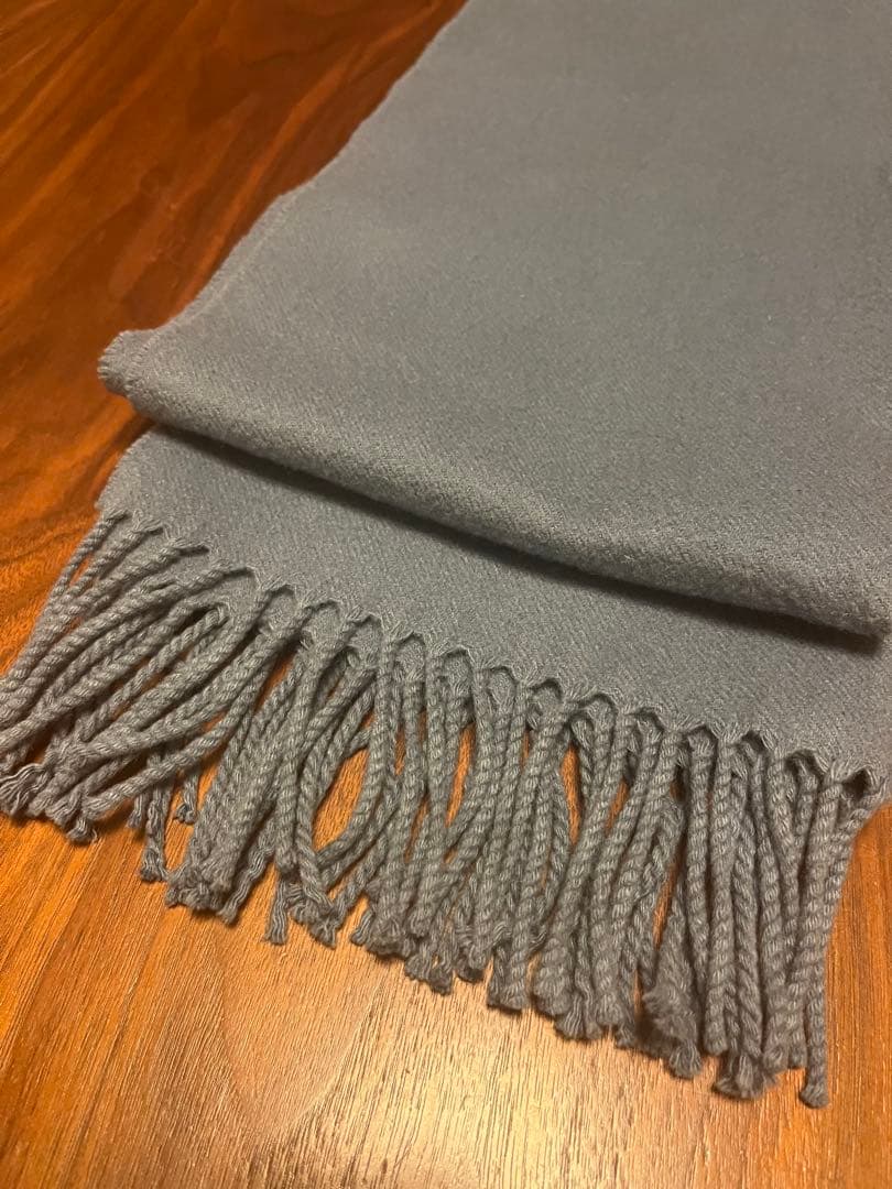 HERMES 100%カシミヤ マフラー グレー