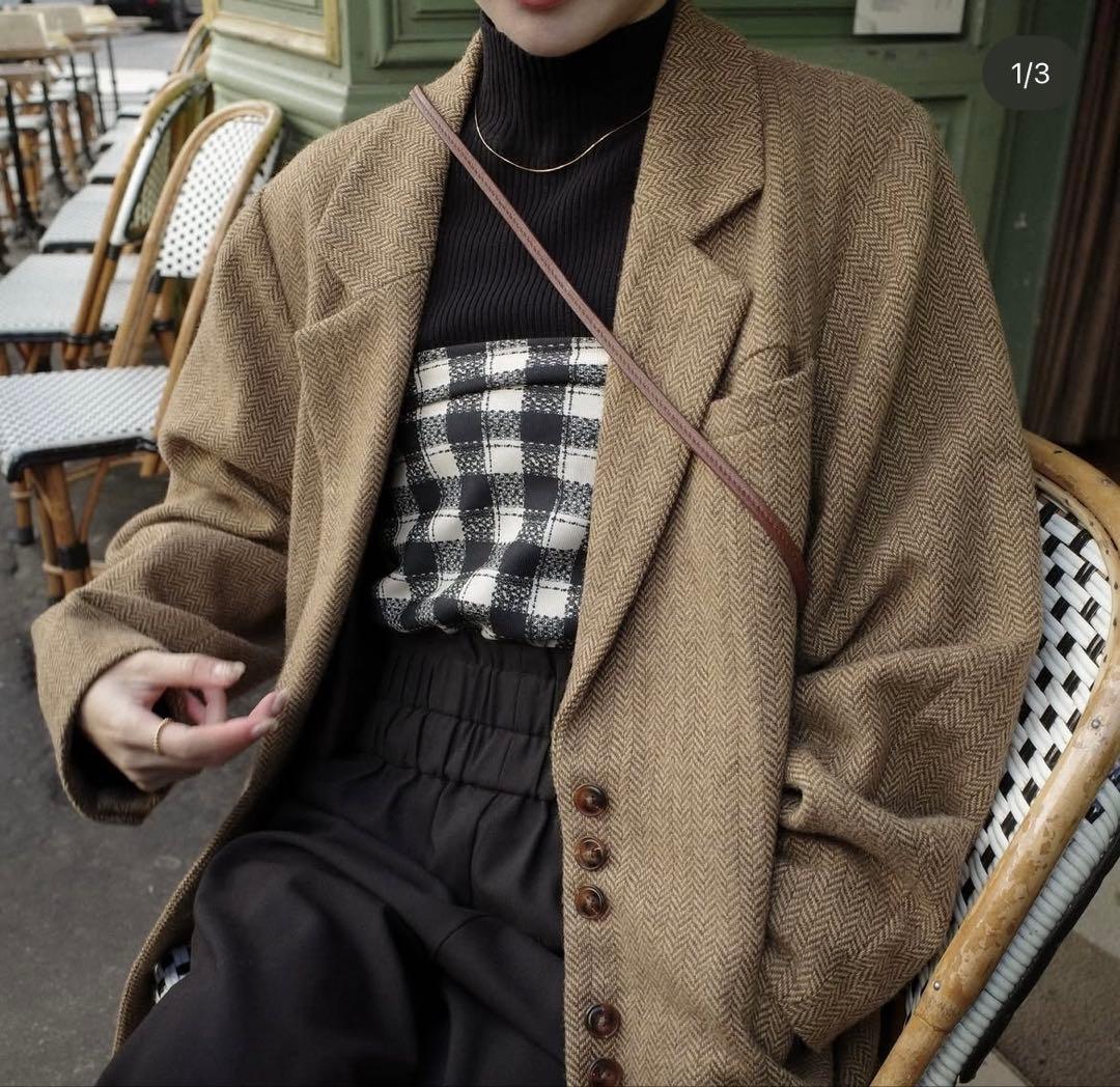 Eaphi エフィ　ウールツイードジャケット　ブラウン