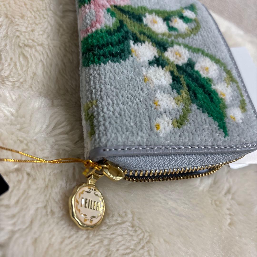 のり新品　フェイラーピュールミュゲ　L字型ファスナー財布　シェニール織