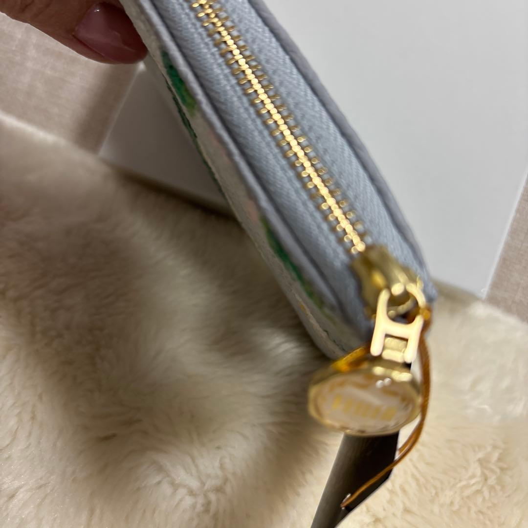 のり新品　フェイラーピュールミュゲ　L字型ファスナー財布　シェニール織