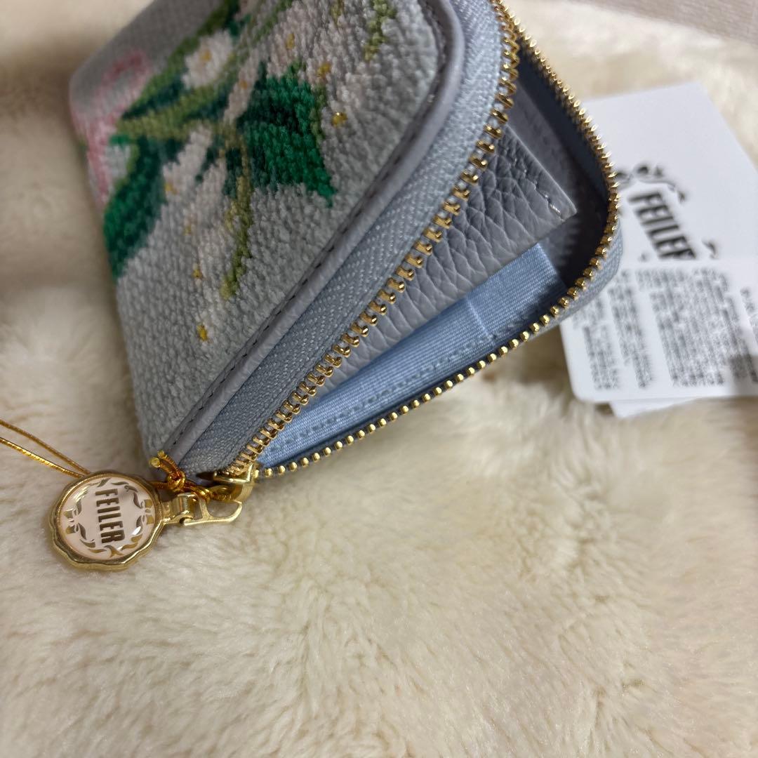 のり新品　フェイラーピュールミュゲ　L字型ファスナー財布　シェニール織