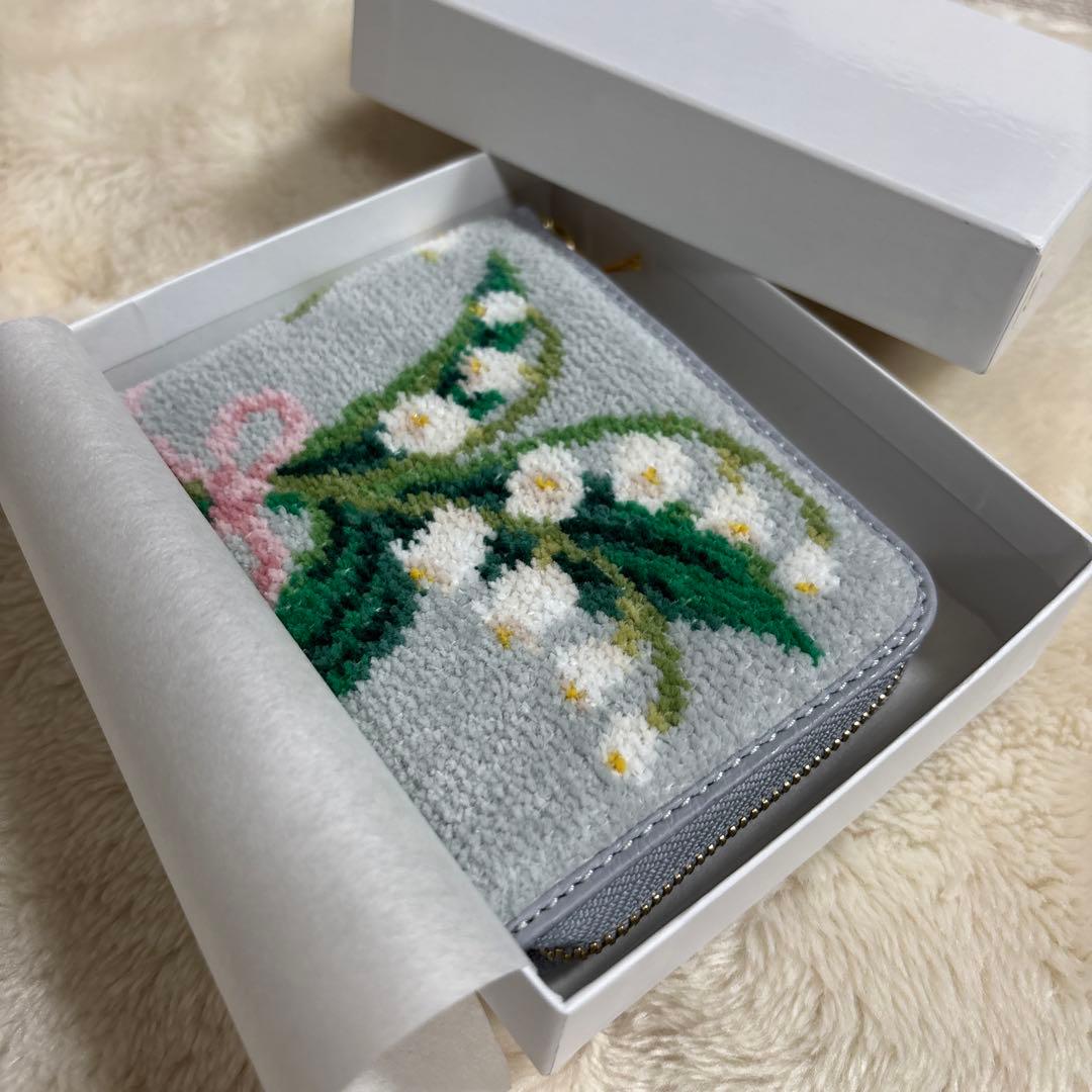 のり新品　フェイラーピュールミュゲ　L字型ファスナー財布　シェニール織