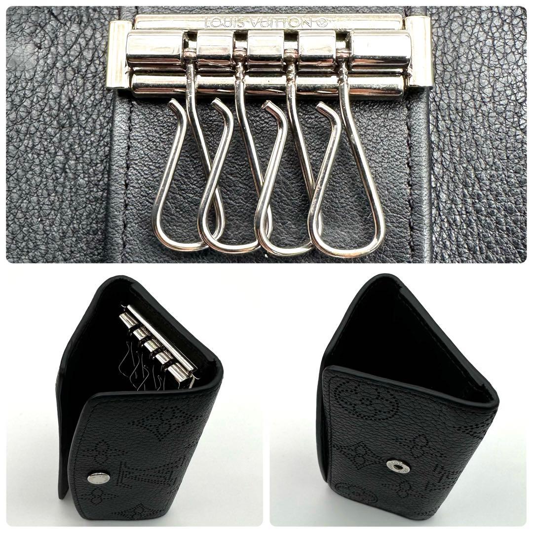 【極美品】ルイヴィトン マヒナ ミュルティクレ4 キーケース 4連 ブラック 黒