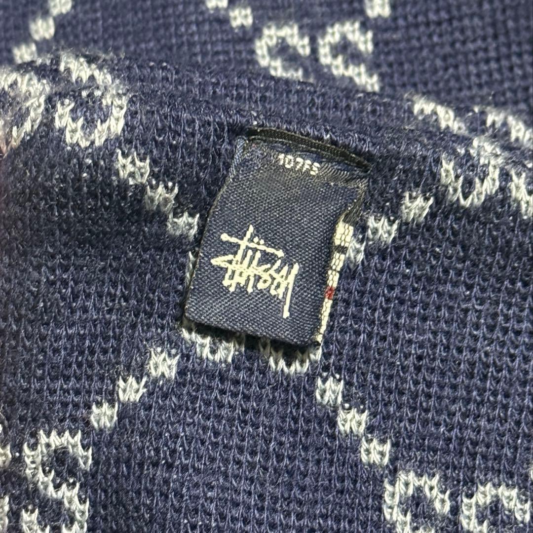 Stussy ネイビー ロゴマフラー ステューシー OLD モノグラム