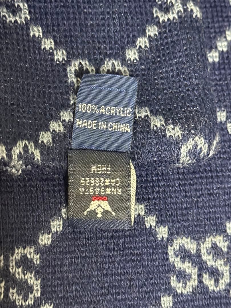 Stussy ネイビー ロゴマフラー ステューシー OLD モノグラム