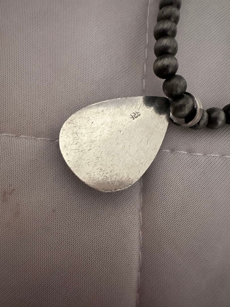 あ*様 ターコイズ × シルバー925刻印ペンダントトップ ＋チェーン付き　ナバ