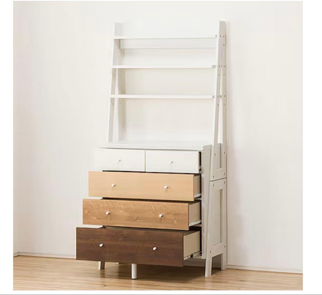 木製キャビネット ホワイト・ブラウン 収納