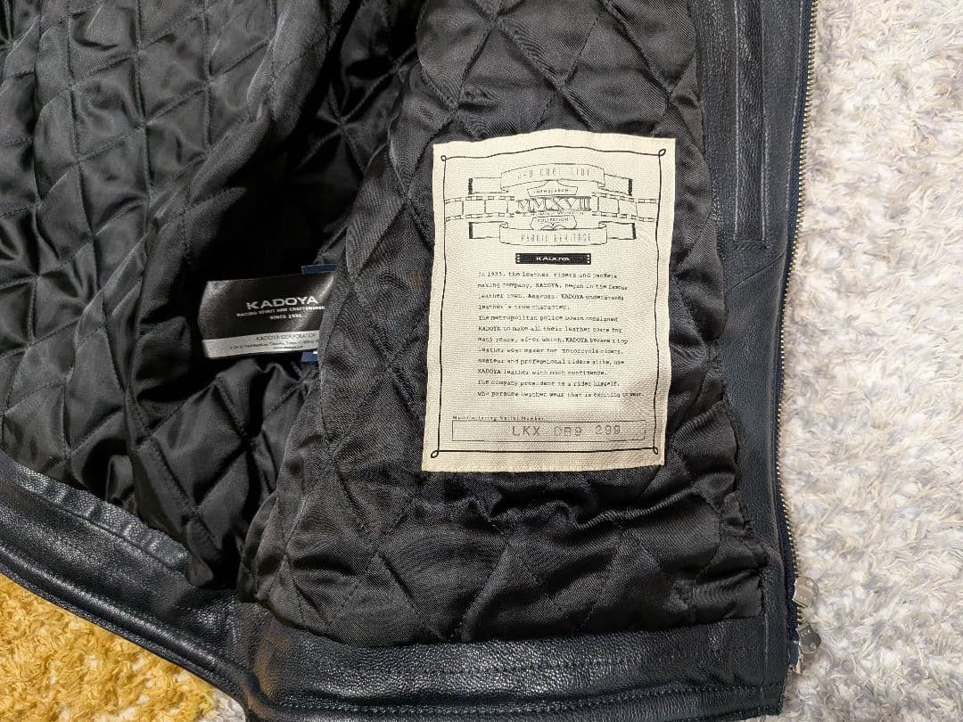 KADOYA カドヤ DB9 レザージャケット サイズ：LL NAVY