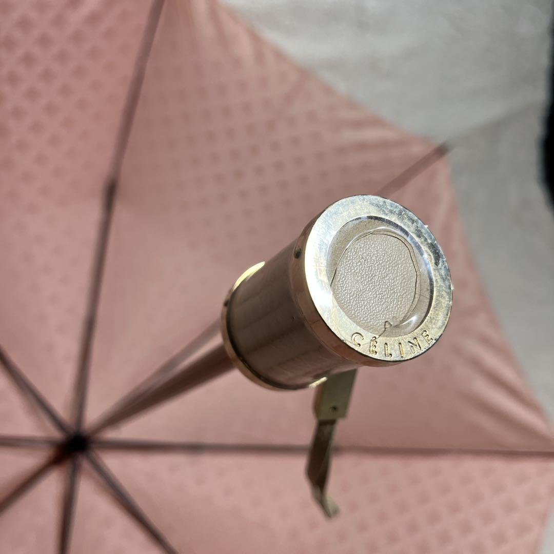 未使用品 CELINE セリーヌ 折り畳み傘 ベビーピンクカラー マカダム柄