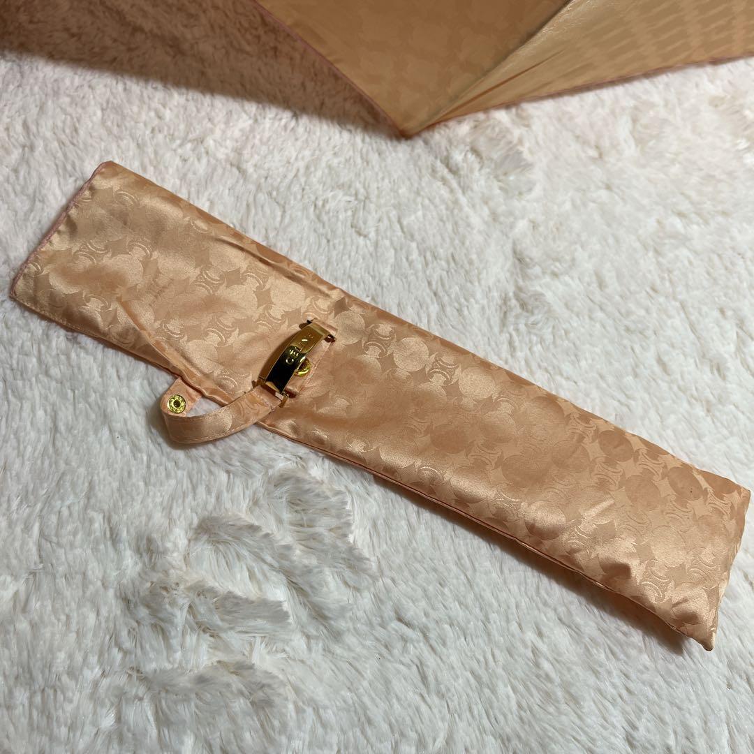 未使用品 CELINE セリーヌ 折り畳み傘 ベビーピンクカラー マカダム柄