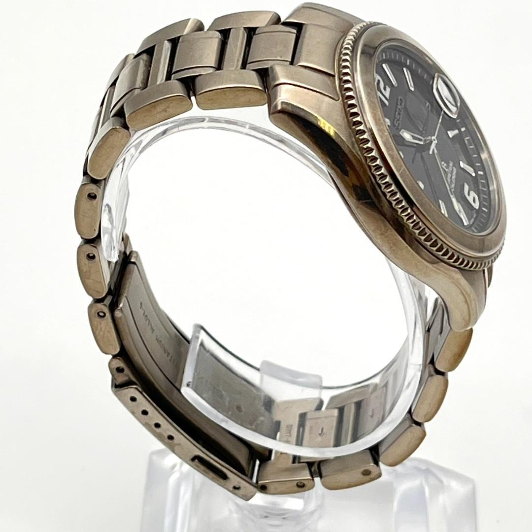 セイコー 腕時計 パーペチュアル 新品電池交換済 チタン ラウンド ブラック文字