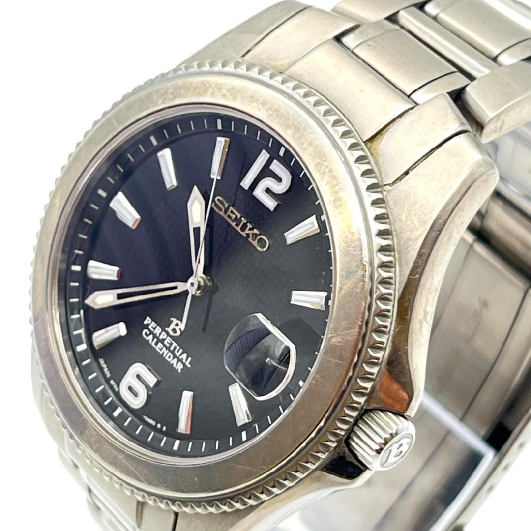 セイコー 腕時計 パーペチュアル 新品電池交換済 チタン ラウンド ブラック文字