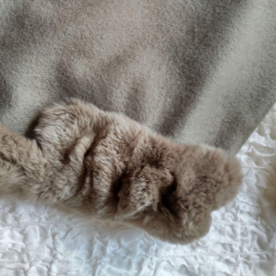 ランバンコレクション　入手困難　ポンチョ　レッキスラビットファー付き　　美品