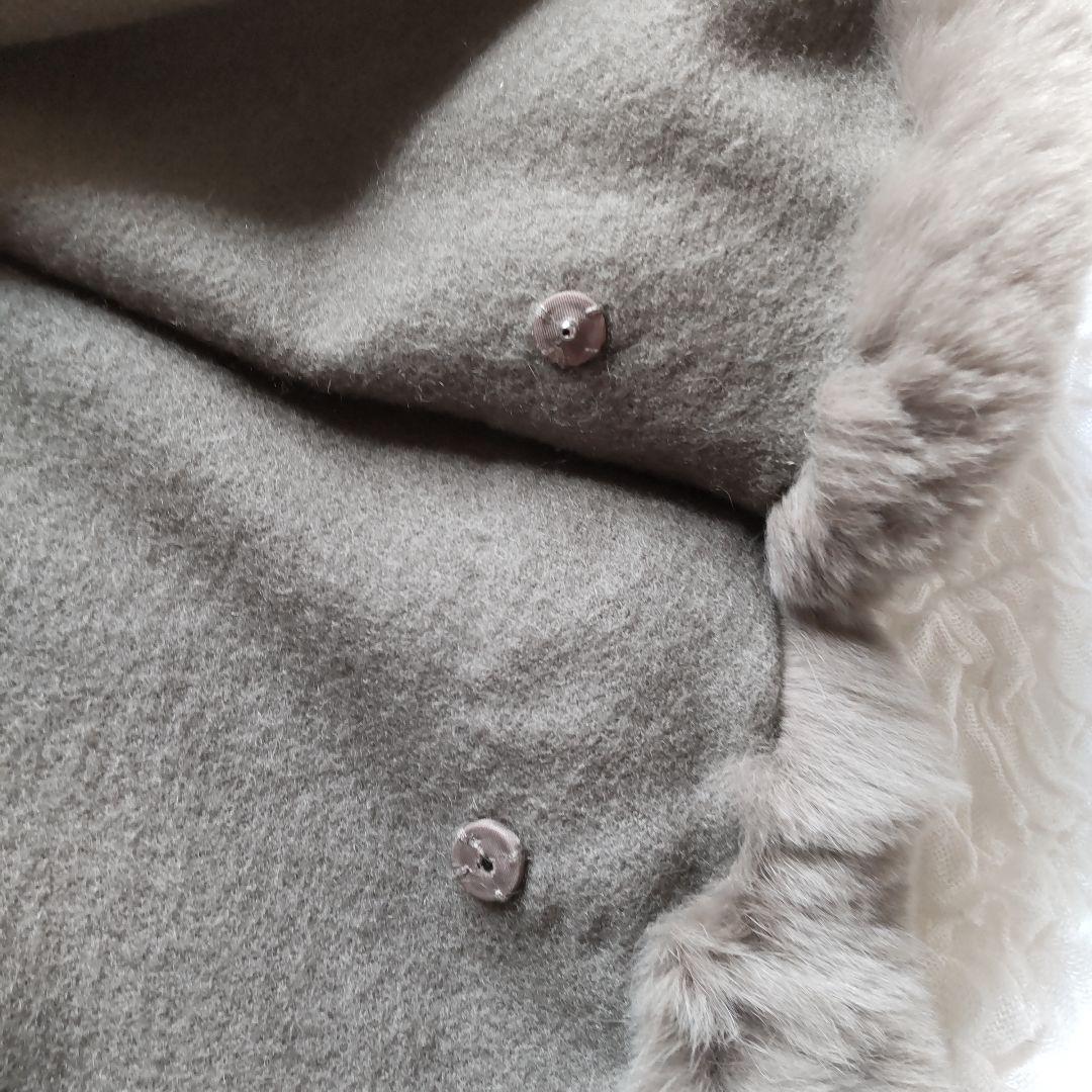 ランバンコレクション　入手困難　ポンチョ　レッキスラビットファー付き　　美品