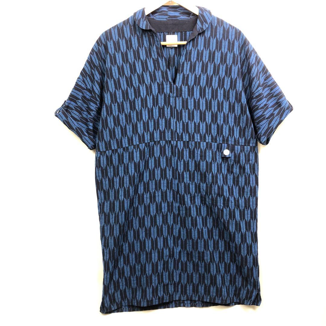 久留米絣 儀右衛門 ギエモン 矢絣柄 チュニック オカモト商店