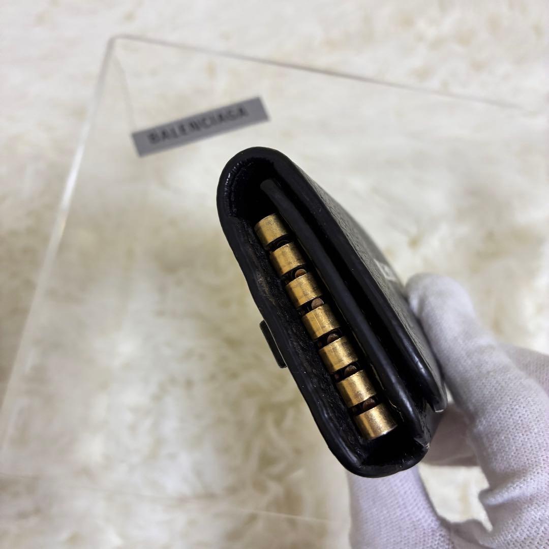 美品✨BALENCIAGA キーケース　６連　ブラック　ゴールド　cash 箱