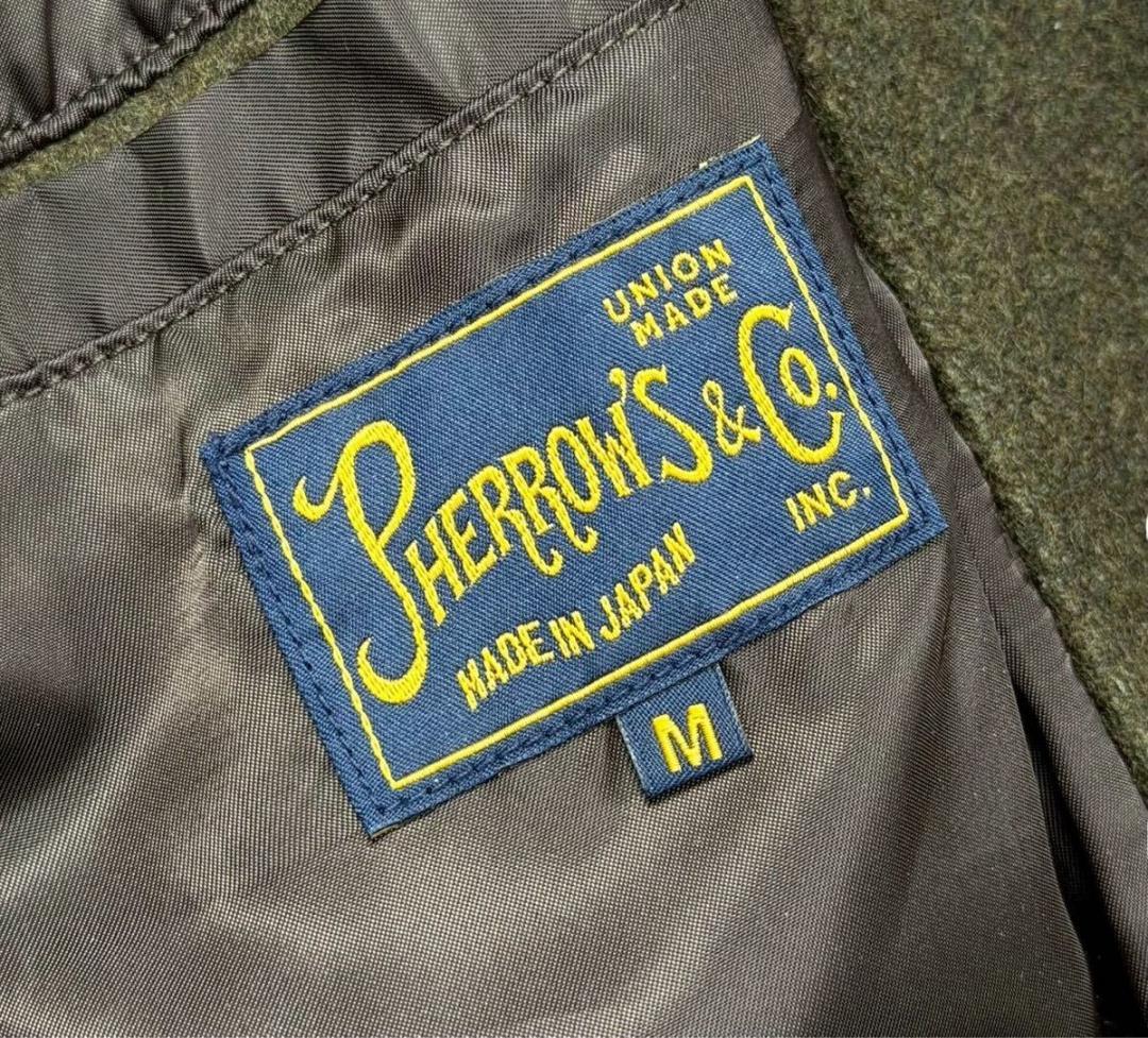 近年モデル PHERROW'S フェローズ フード メルトンコート カーキ M