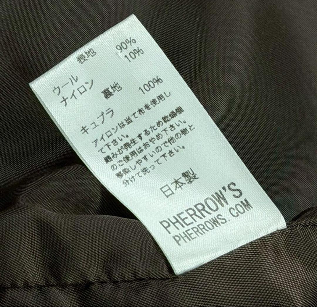 近年モデル PHERROW'S フェローズ フード メルトンコート カーキ M