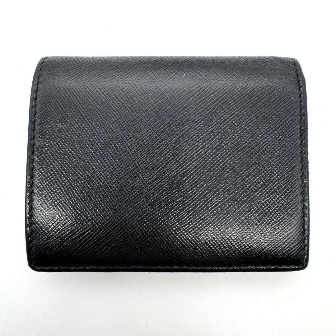PRADA 二つ折り財布 バイカラー サフィアーノ メタル 黒
