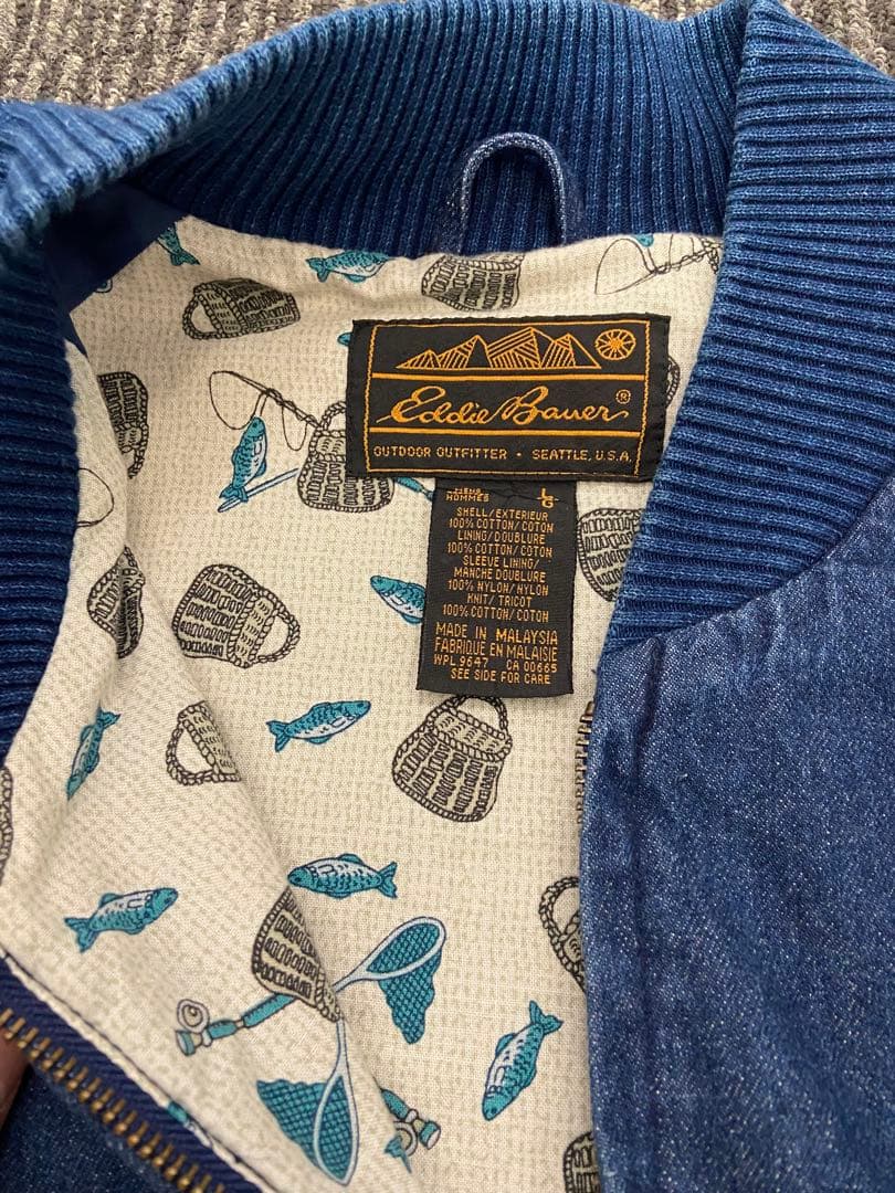 ラ*ー様 Eddie Bauer デニムMA-1 L
