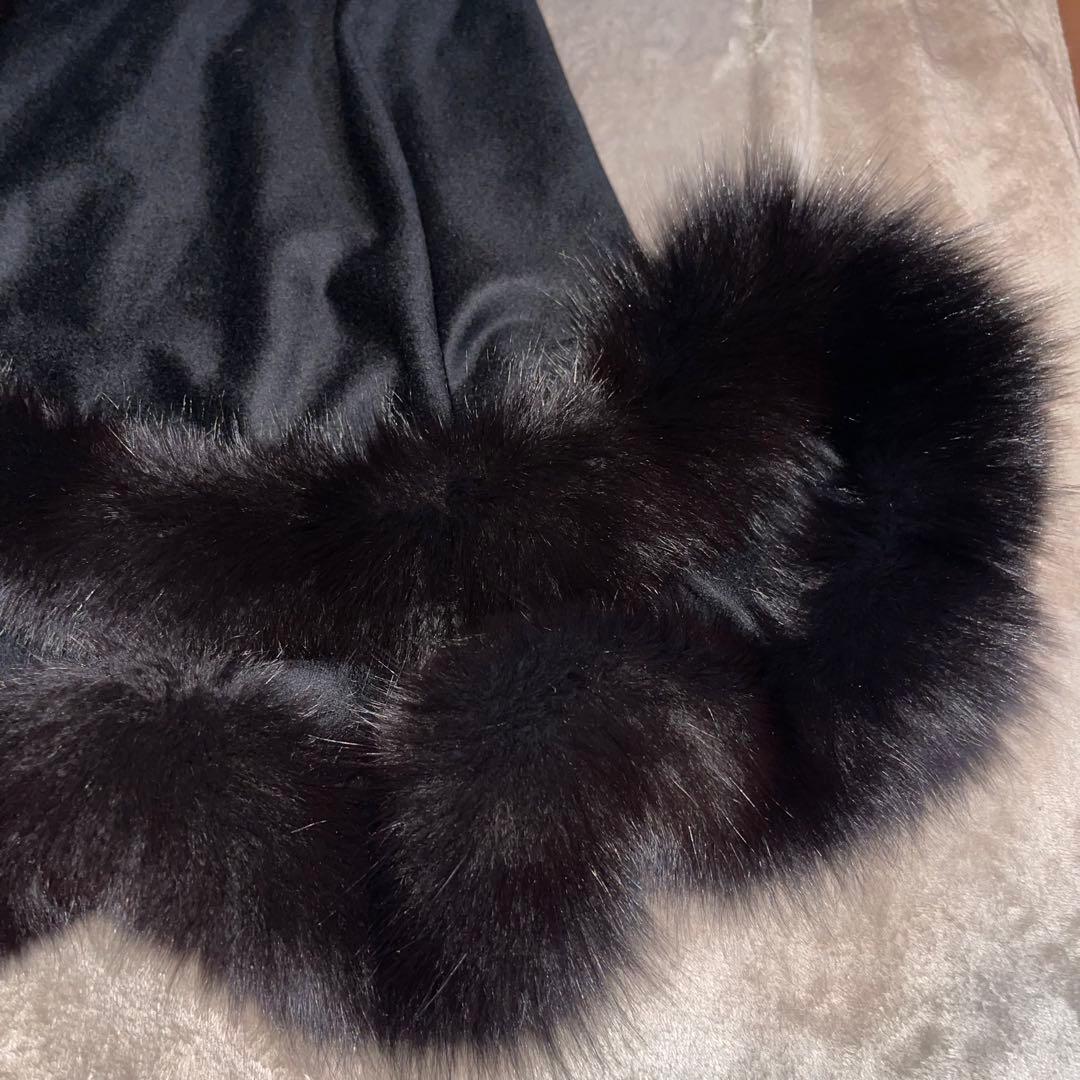 《美品》ツカキ カシミア100% ファー ポンチョ ケープ 高級 上質