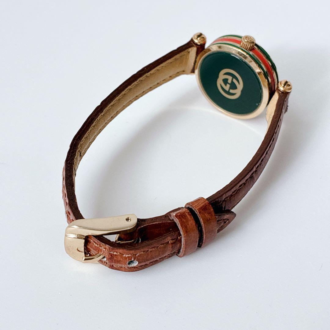 グッチ gucci レディース腕時計 シェリーライン レザー ゴールド 稼働品
