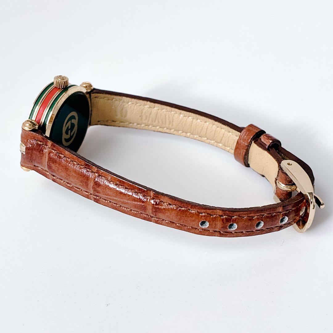 グッチ gucci レディース腕時計 シェリーライン レザー ゴールド 稼働品