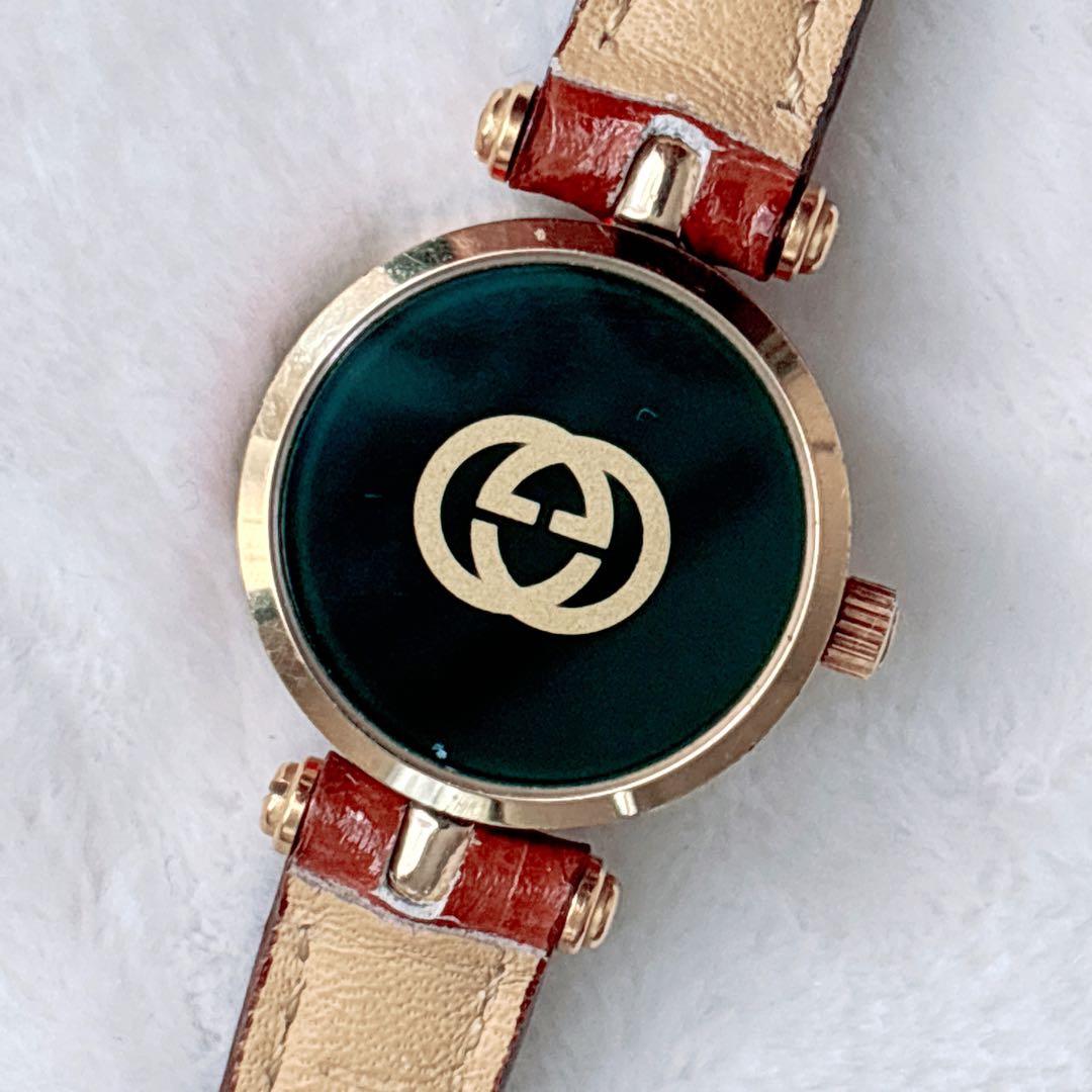 グッチ gucci レディース腕時計 シェリーライン レザー ゴールド 稼働品
