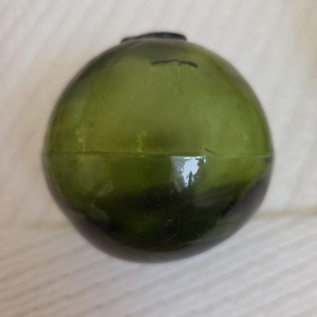 ガラス浮き玉 緑２ 青ボタン