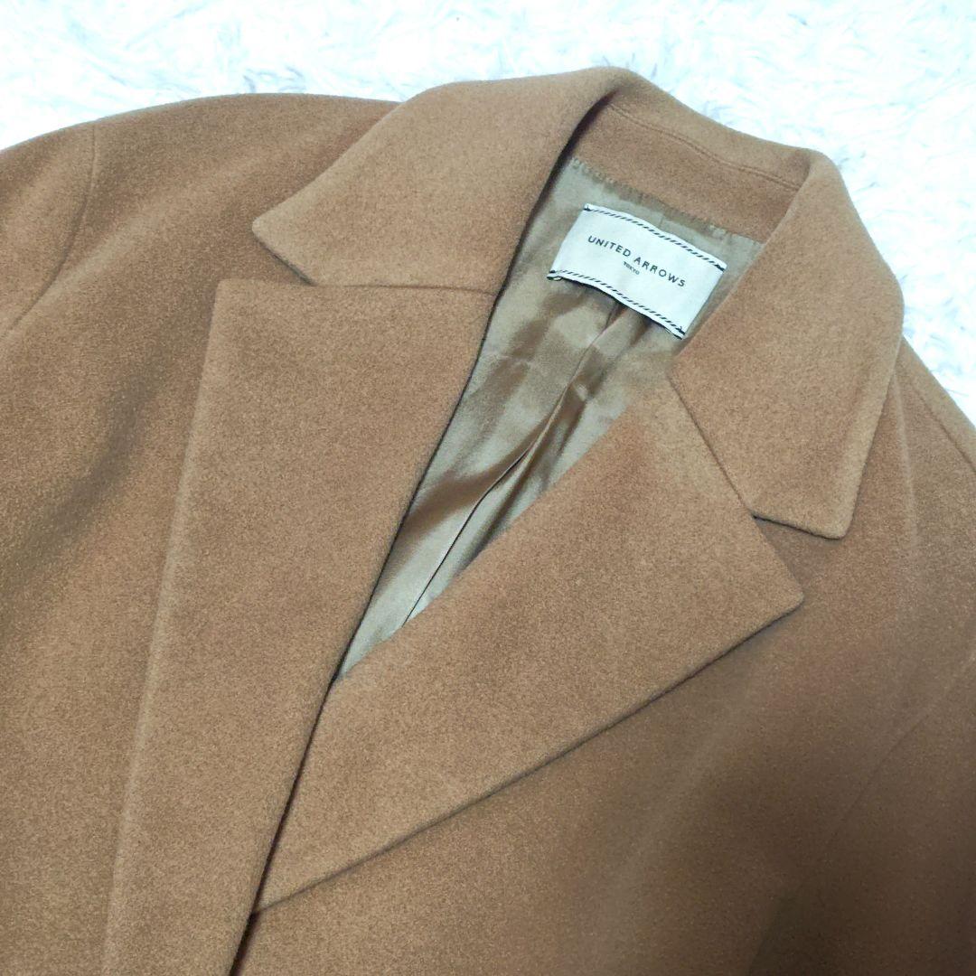 未使用級　ユナイテッドアローズ　カシミヤ混　テーラードコート　チェスターコート