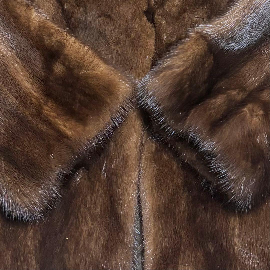 【美品】MINKFUR ミンクファー/ブラウン系/ファーコート/ハーフコート