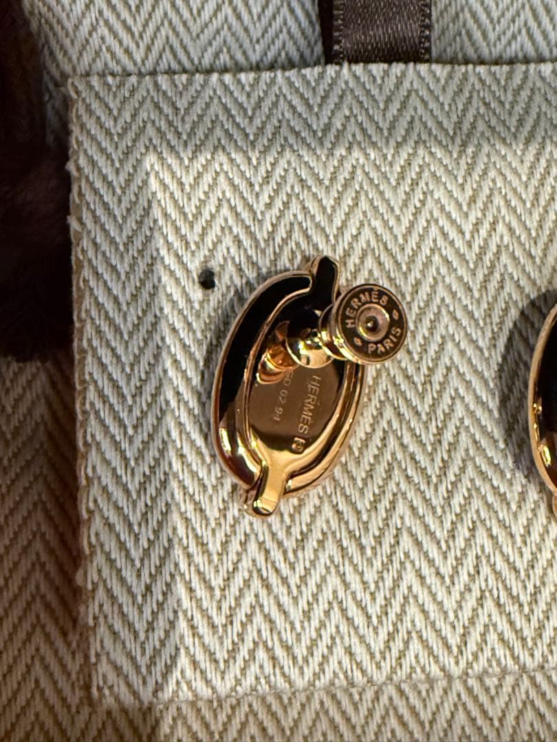 HERMES エルメス　ミニマイヨン　マロングラッセピアス