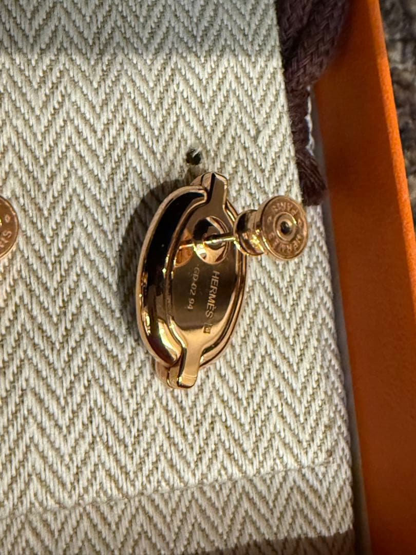 HERMES エルメス　ミニマイヨン　マロングラッセピアス