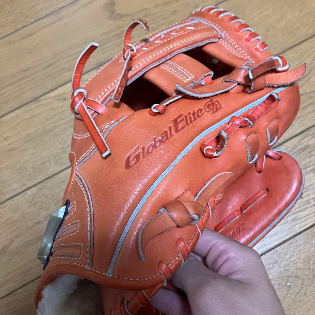 Mizuno Global Elite 硬式グローブ 右投げ用 オレンジ