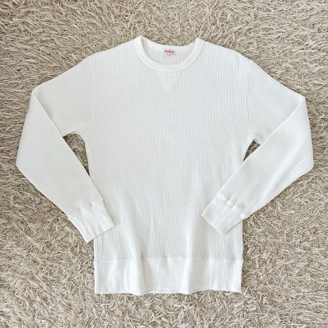 美品 Healthknit ヘルスニット スーパーヘビーワッフル スウェット L