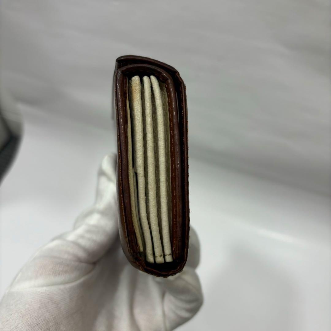 m+ エムピウ ミッレフォッリエ ブラウン レザー 財布