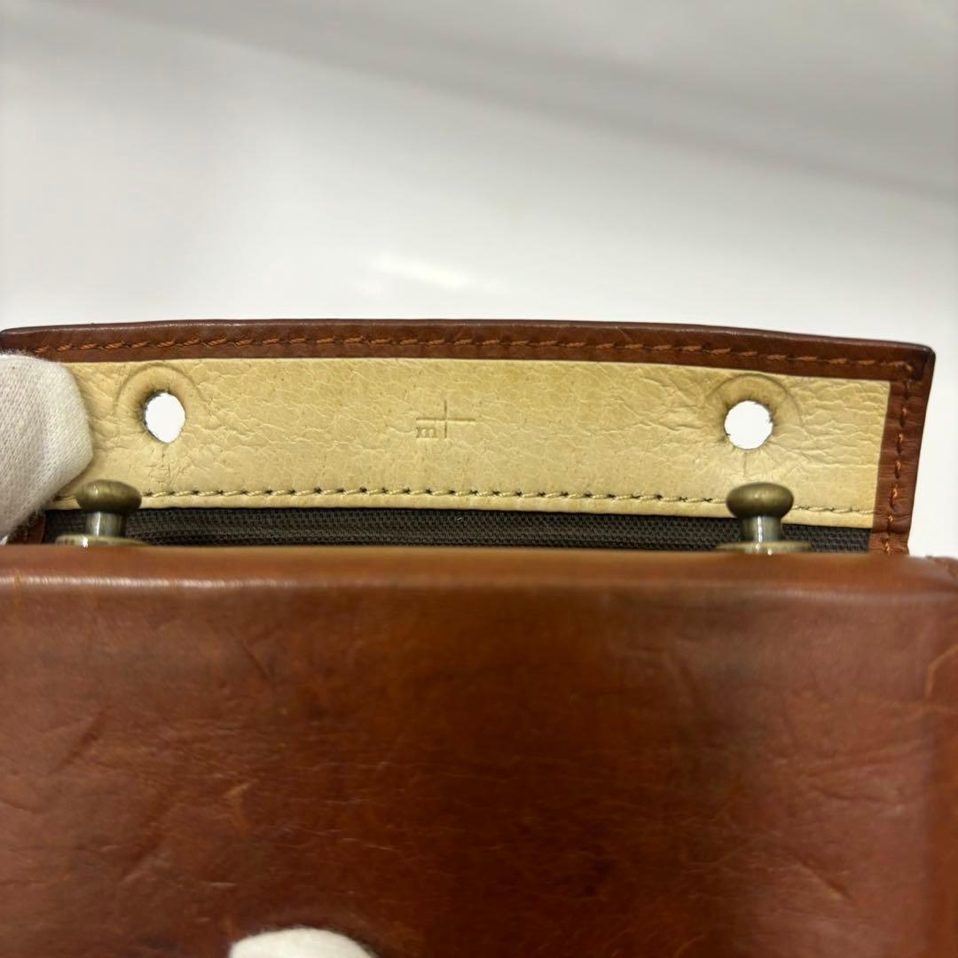 m+ エムピウ ミッレフォッリエ ブラウン レザー 財布