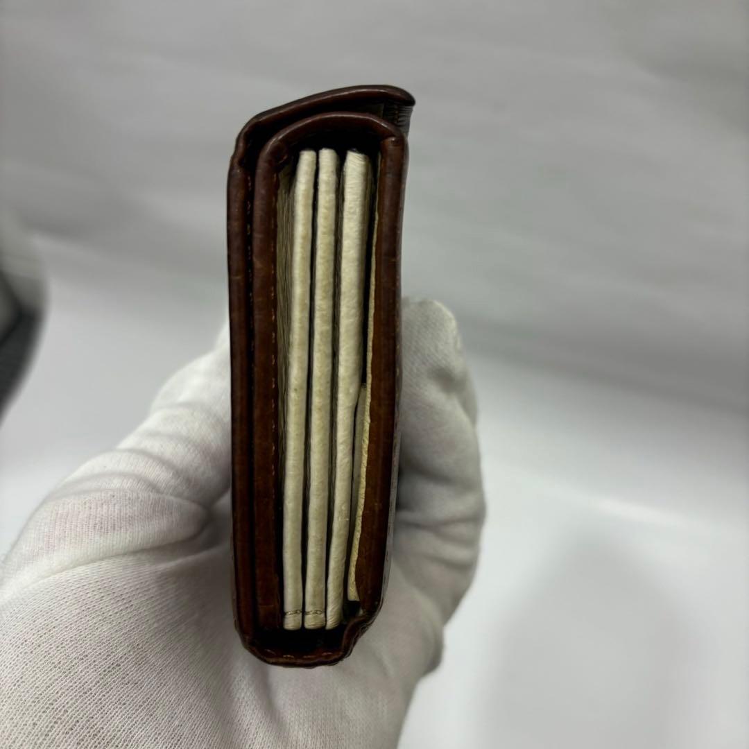 m+ エムピウ ミッレフォッリエ ブラウン レザー 財布