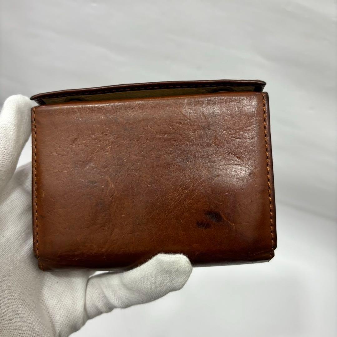 m+ エムピウ ミッレフォッリエ ブラウン レザー 財布