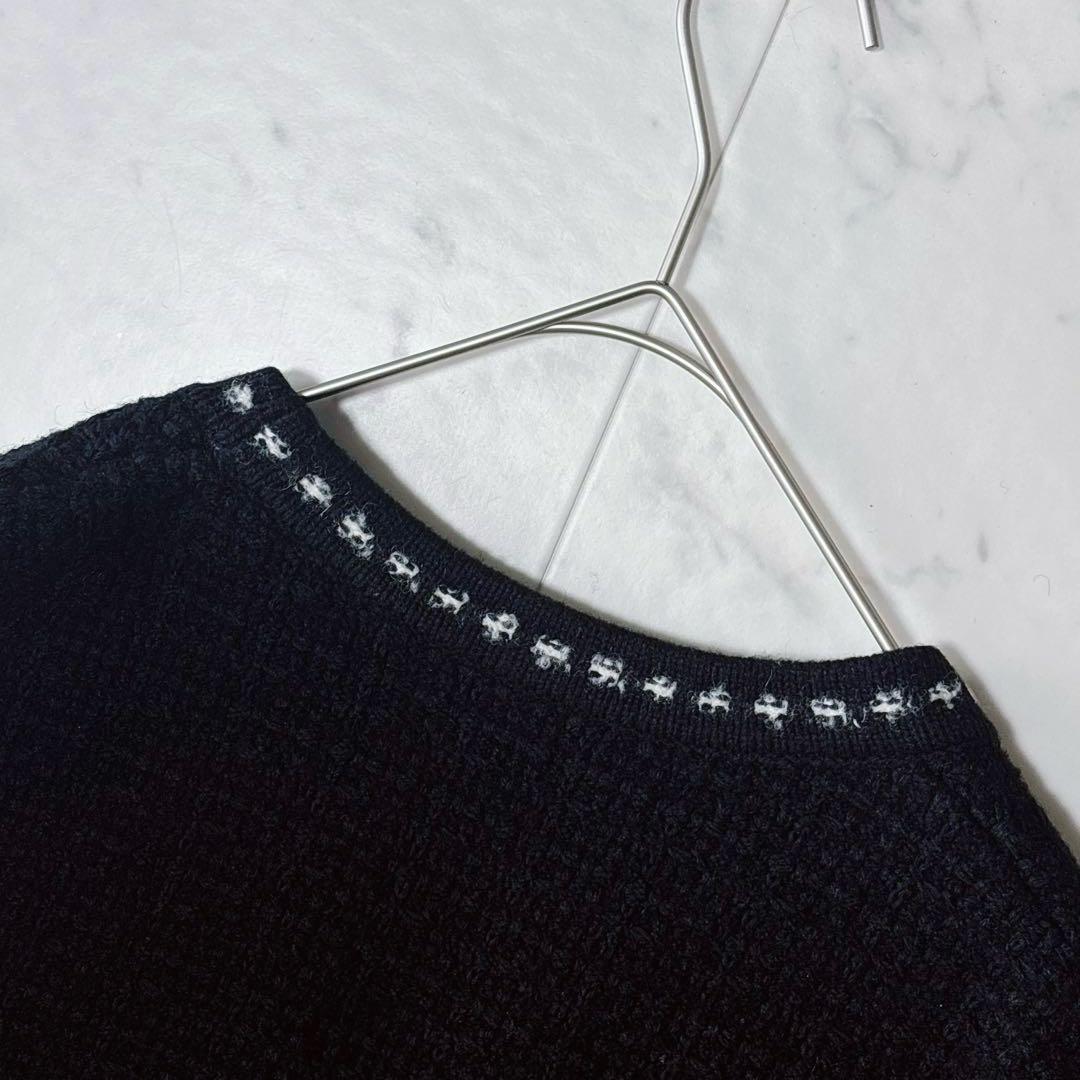 美品 23AW Theory luxe ツイード ノーカラー ニットジャケット